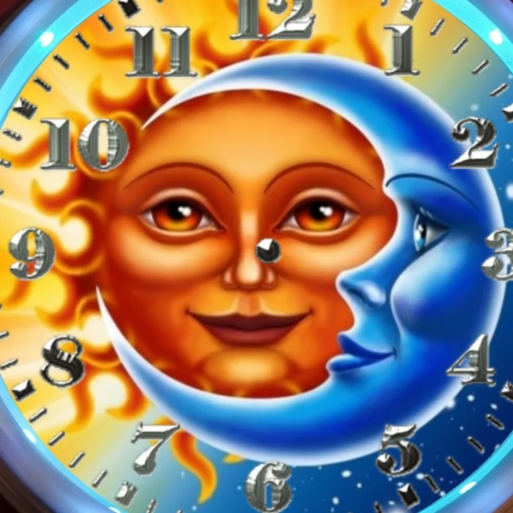 Sun n moon led lights clock